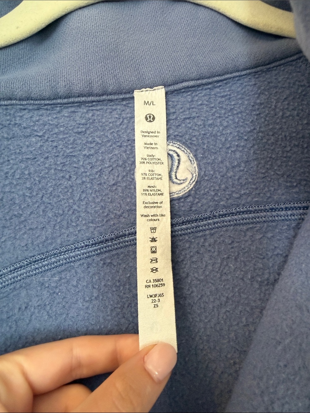 lululemon athletica Cropped Half-Zip Funnel Neck Sweatshirt - Slate Blue - Picture 2 of 5